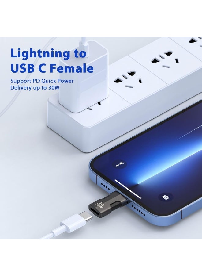 Peachjoy USB C Lightning Adapter with 30W PD Support - Fast Charging, Data and Audio Adapter Transfer, Male to Lightning Female Headphone Converter Fit for iPhone iPad [1 Fast Charging + 1 Audio] - Image 4